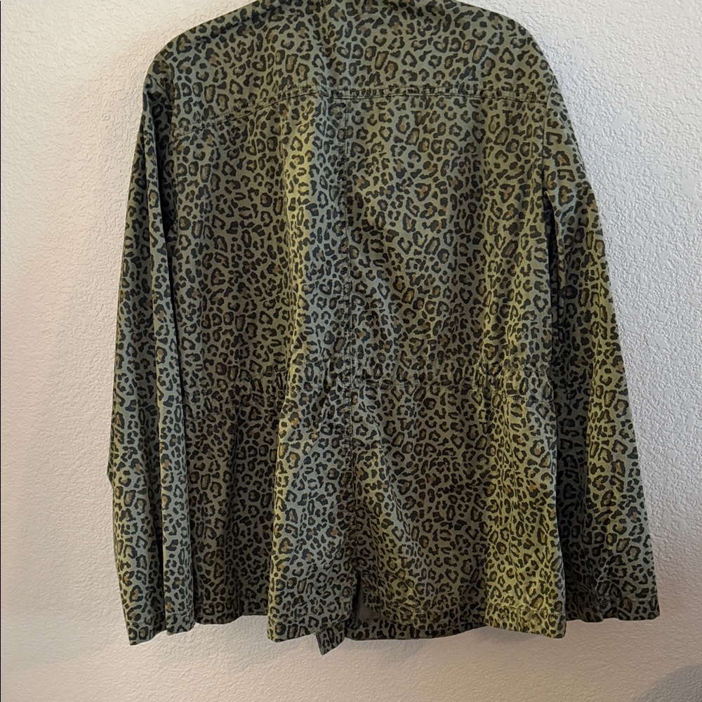 Maurices Olive Leopard Print Utility Jacket - Picture 3 of 3